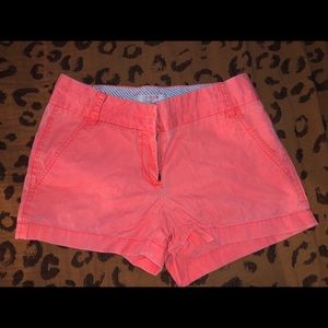 Neon Coral J. Crew Chino Shorts